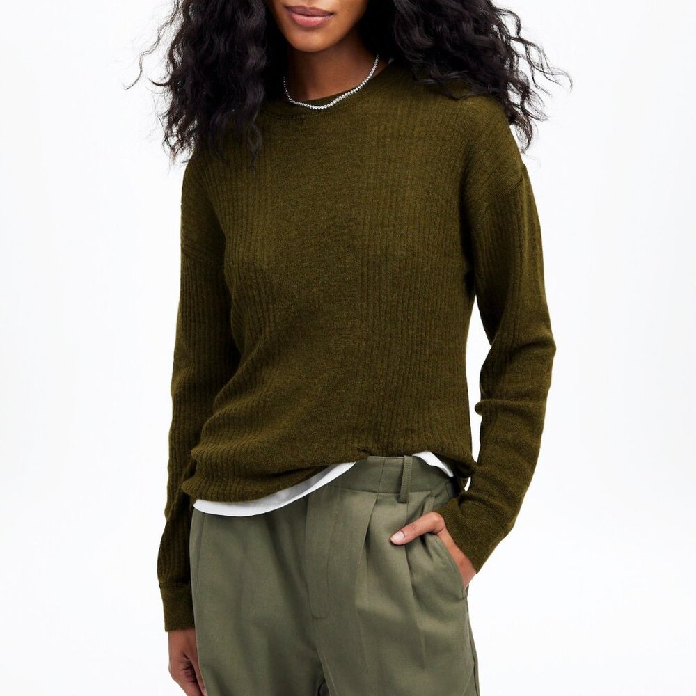 New Madewell Alpaca Blend Sweater Olive Small $110